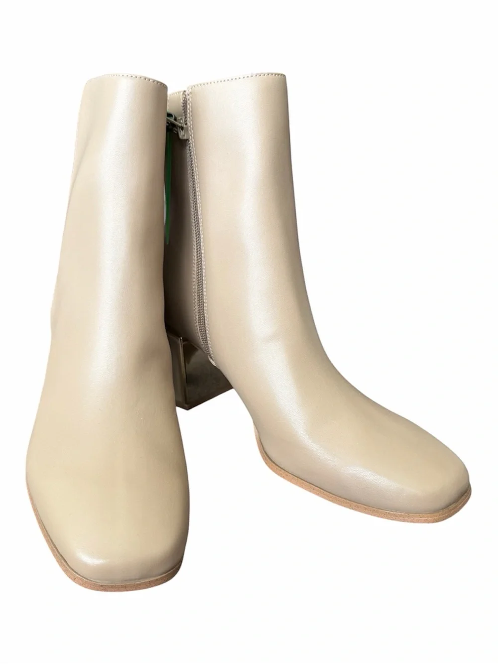 BCBGeneration Taupe Leather Ankle Boot with Gold Heel Accent